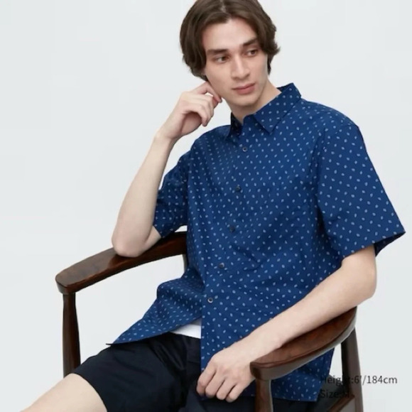 Uniqlo Other - Uniqlo Extra Fine Cotton Short Sleeve Shirt, 68 Blue, Size Small, NWT